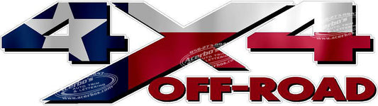 4x4 Off Road "Texas Flag" Decal Stickers (x2)