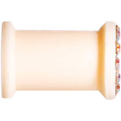 2G Aurora Gem Flexible Peach Silicone Double Flare Tunnel Plug Set