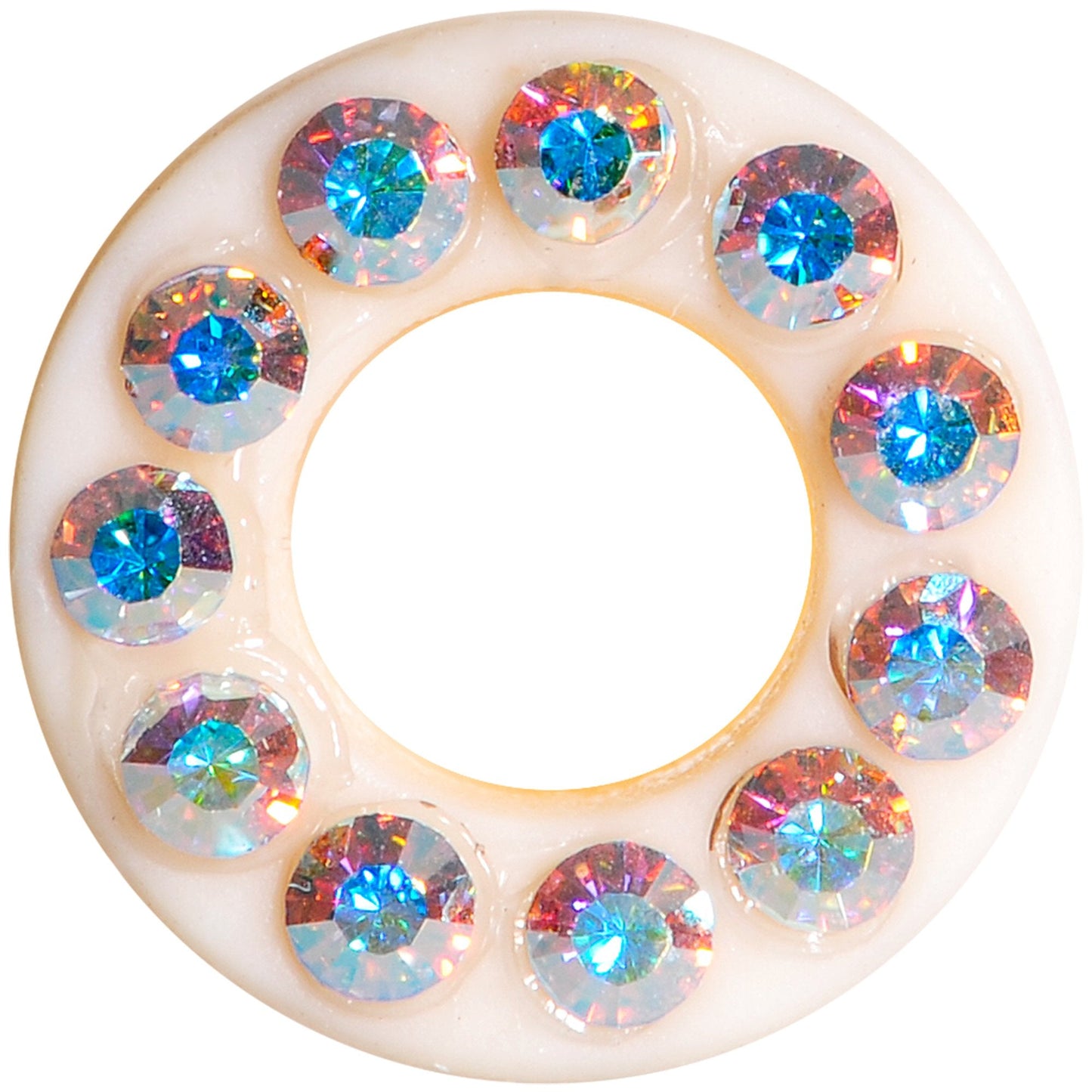 2G Aurora Gem Flexible Peach Silicone Double Flare Tunnel Plug Set