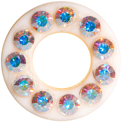 2G Aurora Gem Flexible Peach Silicone Double Flare Tunnel Plug Set