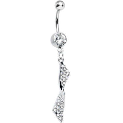 Clear Gem Brilliant Twist Dangle Belly Ring