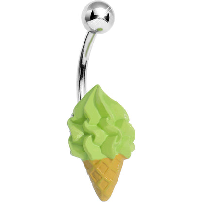 Beat the Heat Soft Serve Pistachio Ice Cream Cone Belly Ring
