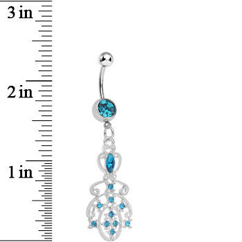 Aqua Gem Elegant Equality Dangle Belly Ring