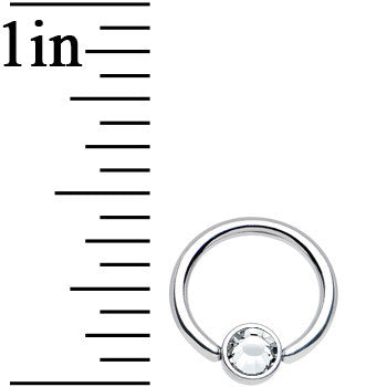16G 5/16 Clear Gem Steel BCR Captive Ring 4mm Flat Disc