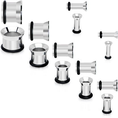 12G to 00G 14 Piece Ear Stretching Tunnel Kit Set of 2