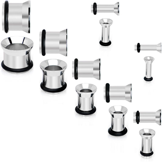 12G to 00G 14 Piece Ear Stretching Tunnel Kit Set of 2