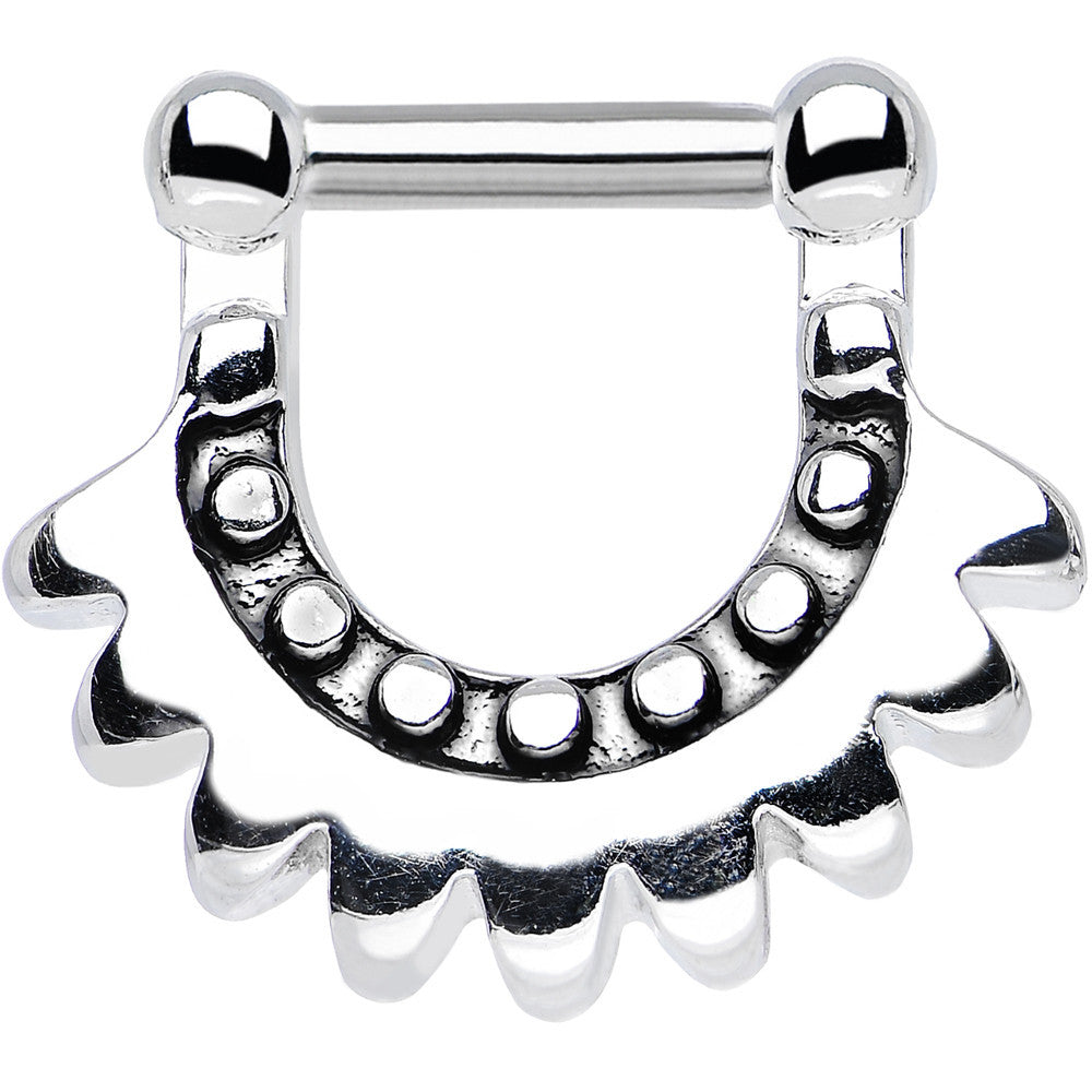 14G 1/4 Stainless Steel Aztec Moon Septum Clicker