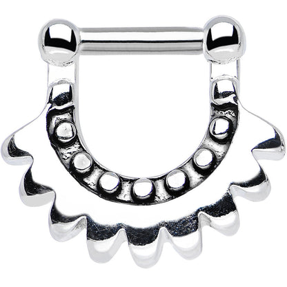 14G 1/4 Stainless Steel Aztec Moon Septum Clicker