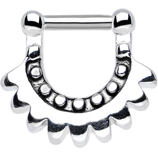 14G 1/4 Stainless Steel Aztec Moon Septum Clicker