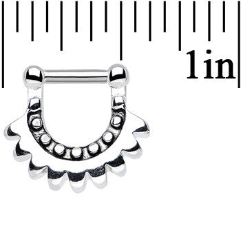 14G 1/4 Stainless Steel Aztec Moon Septum Clicker