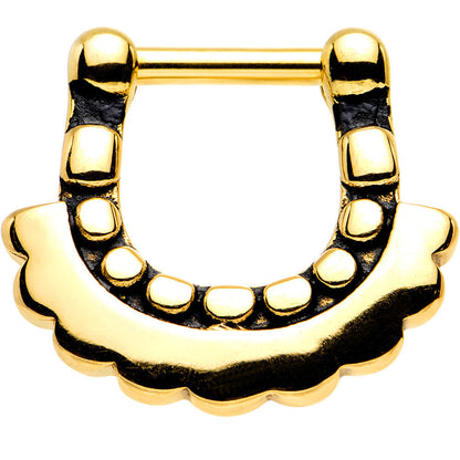 14G 5/16 Gold Tone Aztec Moon Septum Clicker