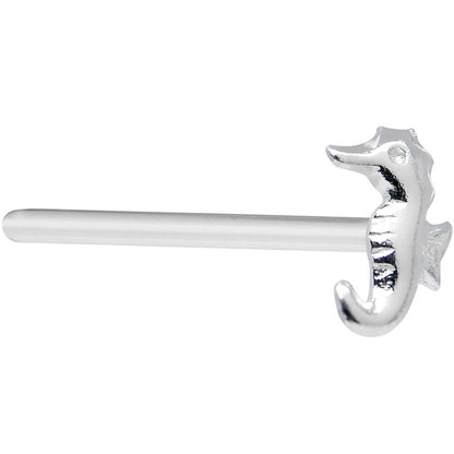 925 Sterling Silver 22G Tropical Seahorse Bendable Nose Bone