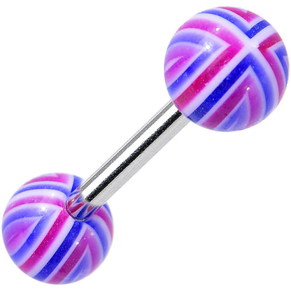 14G Pink Blue Acrylic Sweet Blush Barbell Tongue Ring 5/8