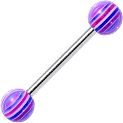 14G Pink Blue Acrylic Sweet Blush Barbell Tongue Ring 5/8