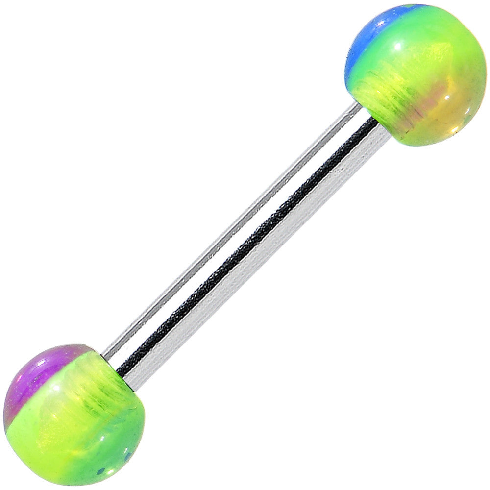 16G Pink Green Blue Acrylic Glitter Barbell Eyebrow Ring 5/16