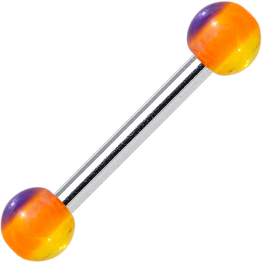 16G Blue Orange Yellow Acrylic Glitter Barbell Eyebrow Ring 5/16