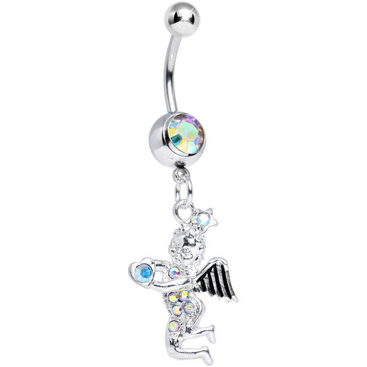 Aurora Gem Cherubic Angel Dangle Belly Ring