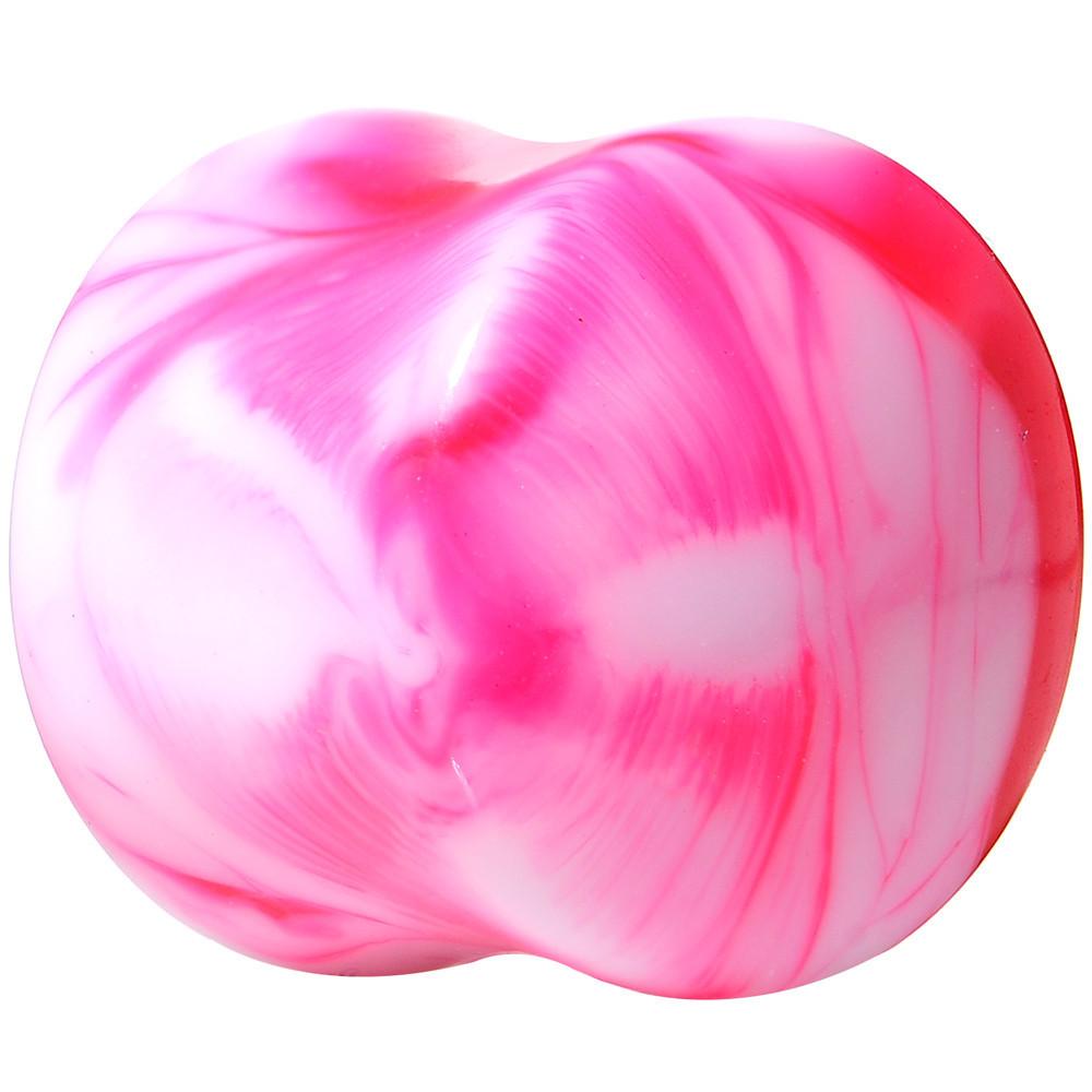 Acrylic Pink and White Marbled Saddle Plug 6G to 1 Inch