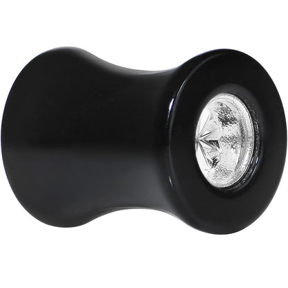 Black Acrylic Silver Flashy Tire Rim Saddle Plug 2G to 20mm