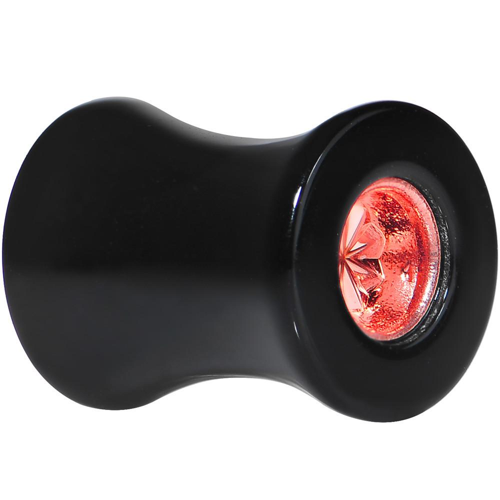 Black Acrylic Red Flashy Tire Rim Saddle Plug 2G to 20mm