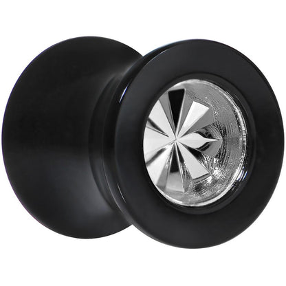 Black Acrylic Grey Flashy Tire Rim Saddle Plug 2G to 20mm