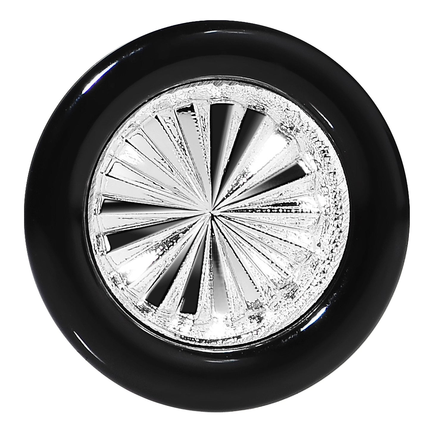 Black Acrylic Silver Flashy Tire Rim Saddle Plug 2G to 20mm