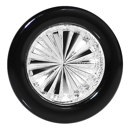 Black Acrylic Silver Flashy Tire Rim Saddle Plug 2G to 20mm