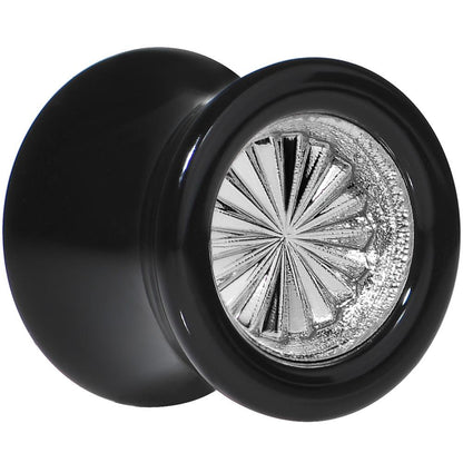 Black Acrylic Grey Flashy Tire Rim Saddle Plug 2G to 20mm