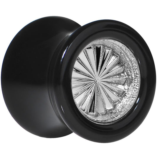Black Acrylic Grey Flashy Tire Rim Saddle Plug 2G to 20mm