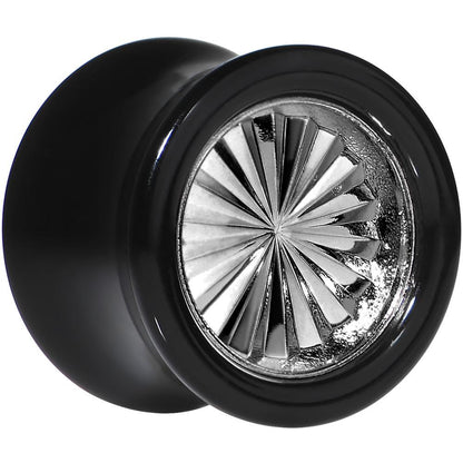 Black Acrylic Grey Flashy Tire Rim Saddle Plug 2G to 20mm