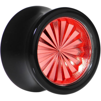 Black Acrylic Red Flashy Tire Rim Saddle Plug 2G to 20mm
