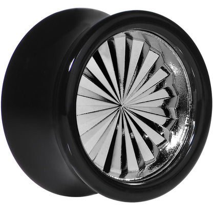 Black Acrylic Grey Flashy Tire Rim Saddle Plug 2G to 20mm