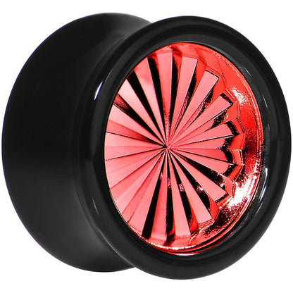 Black Acrylic Red Flashy Tire Rim Saddle Plug 2G to 20mm