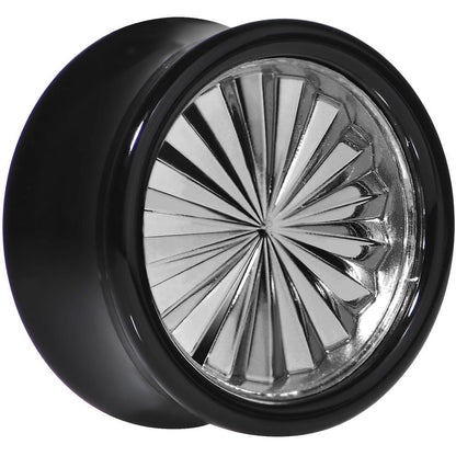 Black Acrylic Grey Flashy Tire Rim Saddle Plug 2G to 20mm