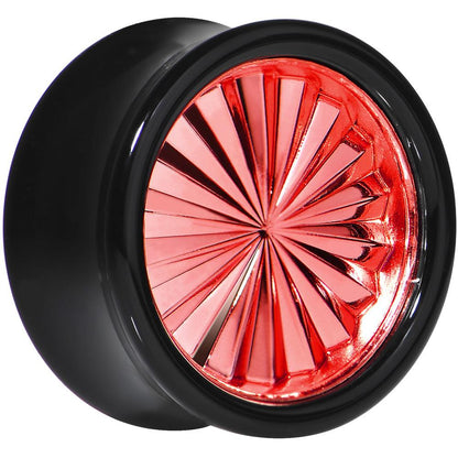 Black Acrylic Red Flashy Tire Rim Saddle Plug 2G to 20mm