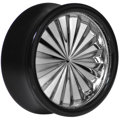 Black Acrylic Grey Flashy Tire Rim Saddle Plug 2G to 20mm