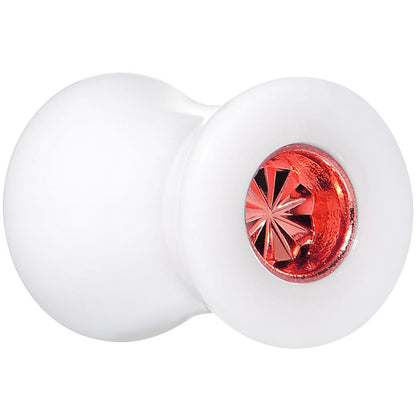 White Acrylic Red Flashy Tire Rim Saddle Plug 2G to 20mm