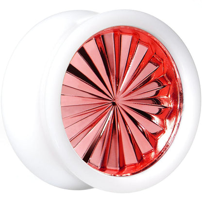 White Acrylic Red Flashy Tire Rim Saddle Plug 2G to 20mm