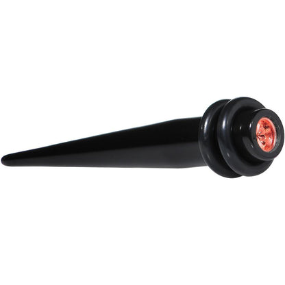 Black Acrylic Red Flashy Tire Rim Taper 2G to 20mm