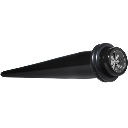 Black Acrylic Grey Flashy Tire Rim Taper 2G to 20mm