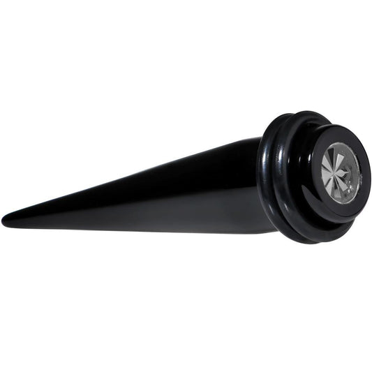 Black Acrylic Grey Flashy Tire Rim Taper 2G to 20mm