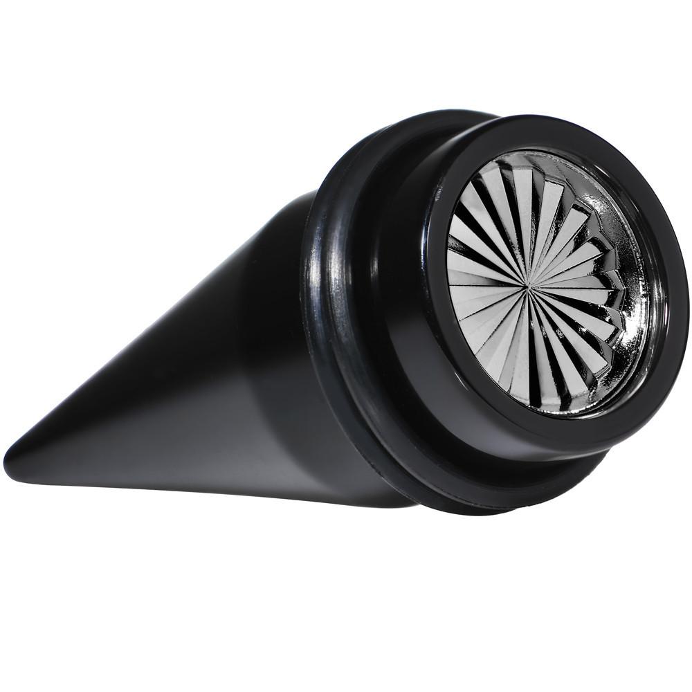 Black Acrylic Grey Flashy Tire Rim Taper 2G to 20mm