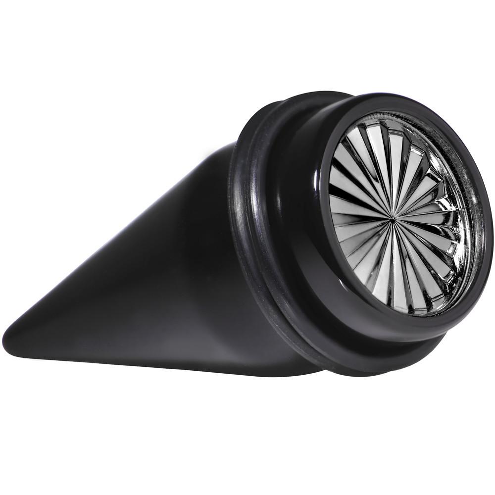 Black Acrylic Grey Flashy Tire Rim Taper 2G to 20mm