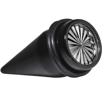 Black Acrylic Grey Flashy Tire Rim Taper 2G to 20mm