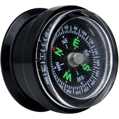 Acrylic Black Find Your Direction Compass Screw Fit Plug 0G to 1"