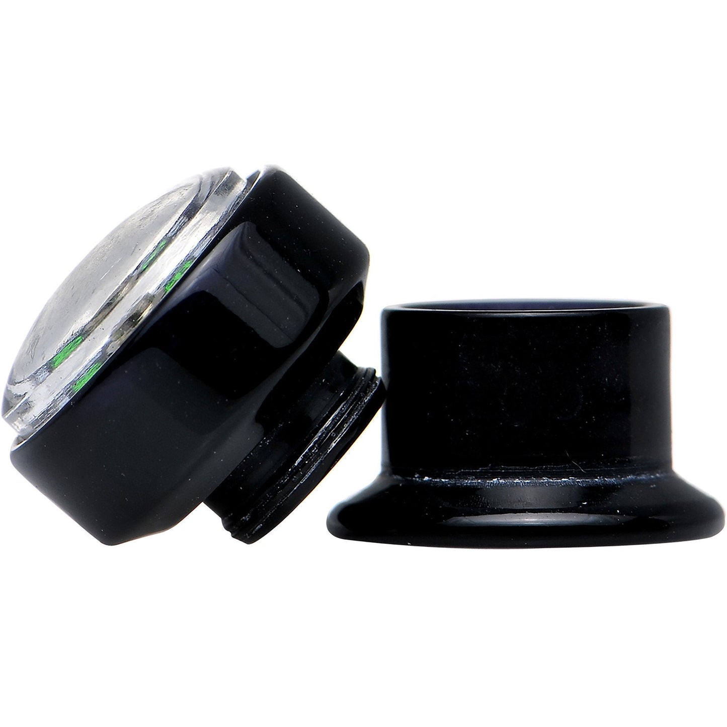 Acrylic Black Find Your Direction Compass Screw Fit Plug 0G to 1"