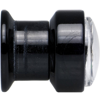 Acrylic Black Find Your Direction Compass Screw Fit Plug 0G to 1"