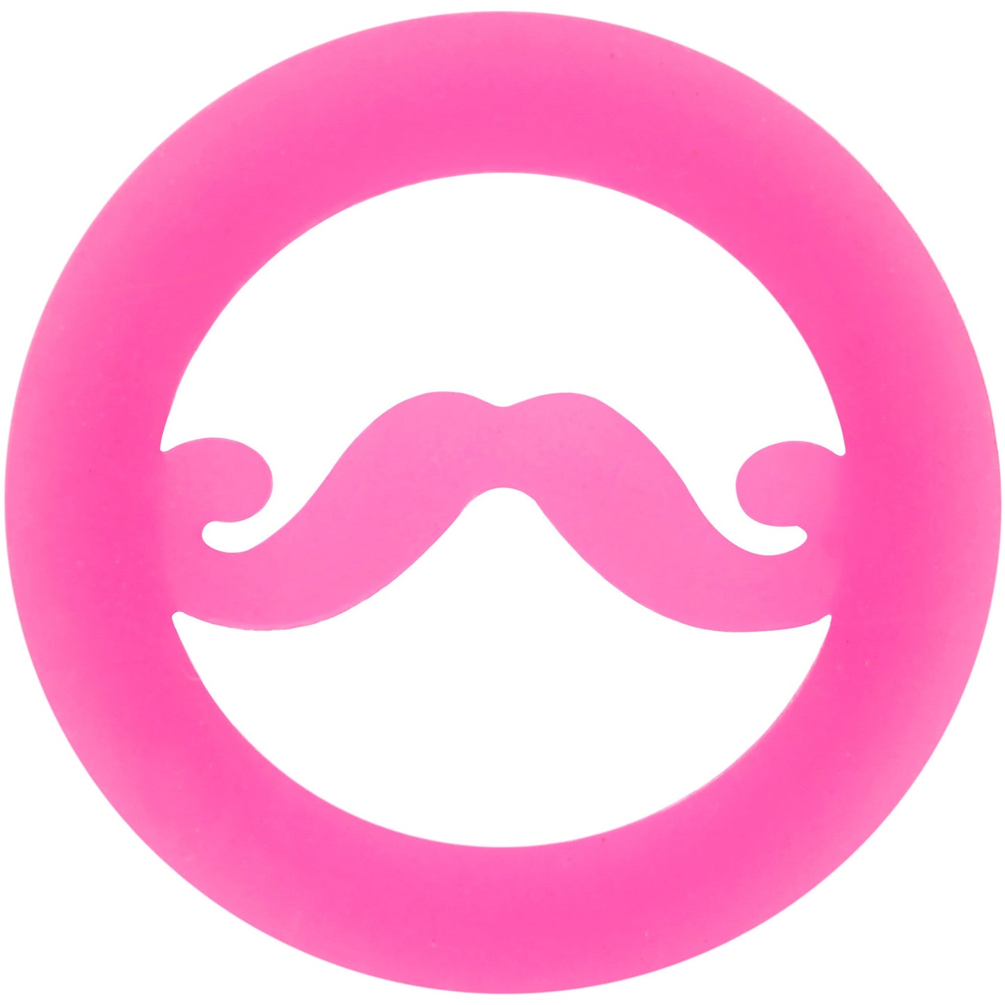9/16 Pink Silicone Dapper Mustache Tunnel Plug