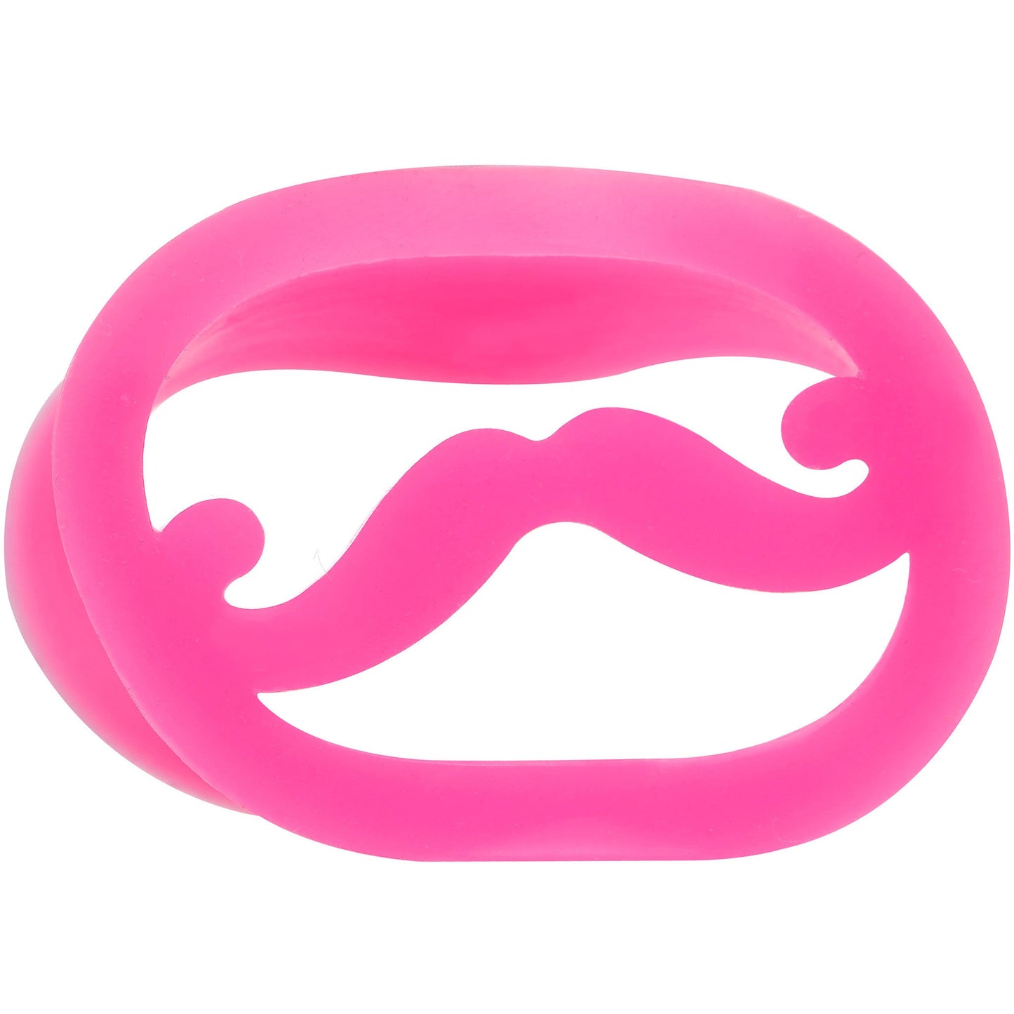 18mm Pink Silicone Dapper Mustache Tunnel Plug