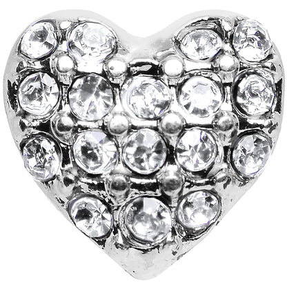 Clear Crystal 18G Faithful Heart Cartilage Tragus Earring